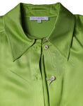 Bild in Galerie-Betrachter laden, Patrizia Pepe Green Viscose Long Sleeves Collared Blouse Top
