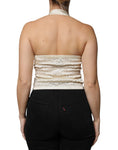 Bild in Galerie-Betrachter laden, L'Autre Chose Off White Silk Sleeveless Buttoned Halter Top
