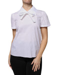 Load image into Gallery viewer, Valentino White Cotton Short Sleeves Collared Blouse Top
