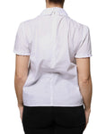 Load image into Gallery viewer, Valentino White Cotton Short Sleeves Collared Blouse Top
