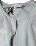 Bild in Galerie-Betrachter laden, Ballantyne Light Blue Silk Ascot Collared Long Sleeves Top
