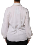 Bild in Galerie-Betrachter laden, Dolce & Gabbana White Rabbit Patch Silk Collared Blouse Top
