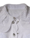 Bild in Galerie-Betrachter laden, Dolce & Gabbana White Cotton Lace Trim Collared Blouse Top
