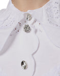 Bild in Galerie-Betrachter laden, Dolce & Gabbana White Cotton Lace Trim Collared Blouse Top
