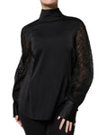 Bild in Galerie-Betrachter laden, Brunello Cucinelli Black Silk Blend Long Sleeves Blouse Top
