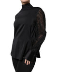 Bild in Galerie-Betrachter laden, Brunello Cucinelli Black Silk Blend Long Sleeves Blouse Top
