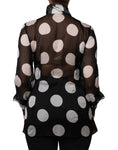 Load image into Gallery viewer, Dolce & Gabbana Black White Polka Dots Silk Long Sleeves Top
