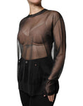 Load image into Gallery viewer, Dolce & Gabbana Black Sheer Long Sleeves Crewneck Blouse Top
