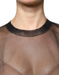 Load image into Gallery viewer, Dolce & Gabbana Black Sheer Long Sleeves Crewneck Blouse Top
