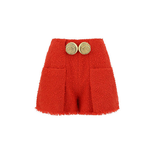 Balmain 2 Pkt. Btn Escargot Tweed-Shorts mit Gürtel