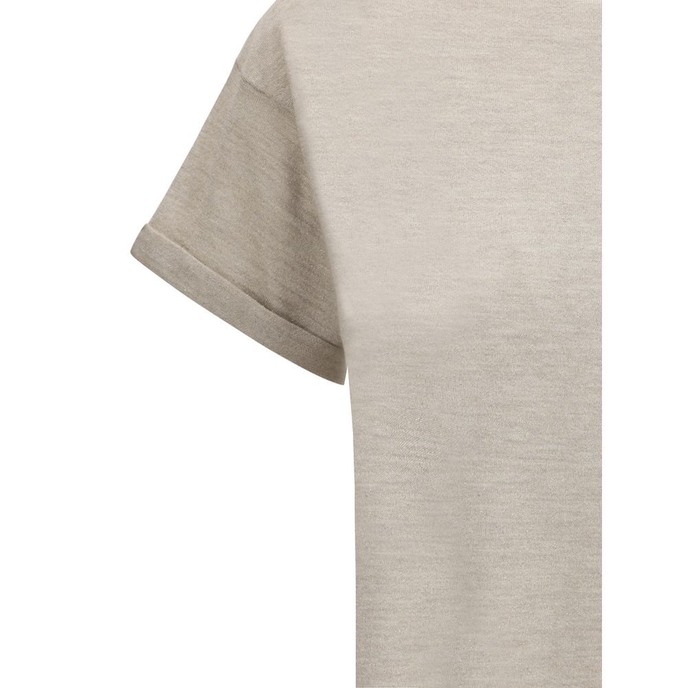 Brunello Cucinelli Kaschmir-Glitzer-T-Shirt