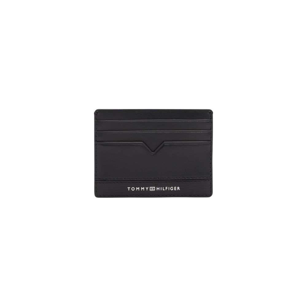 Tommy Hilfiger Schwarzes Leder Portemonnaie