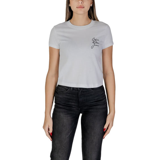 Calvin Klein Jeans Weiße Baumwoll-Oberteile & T-Shirt