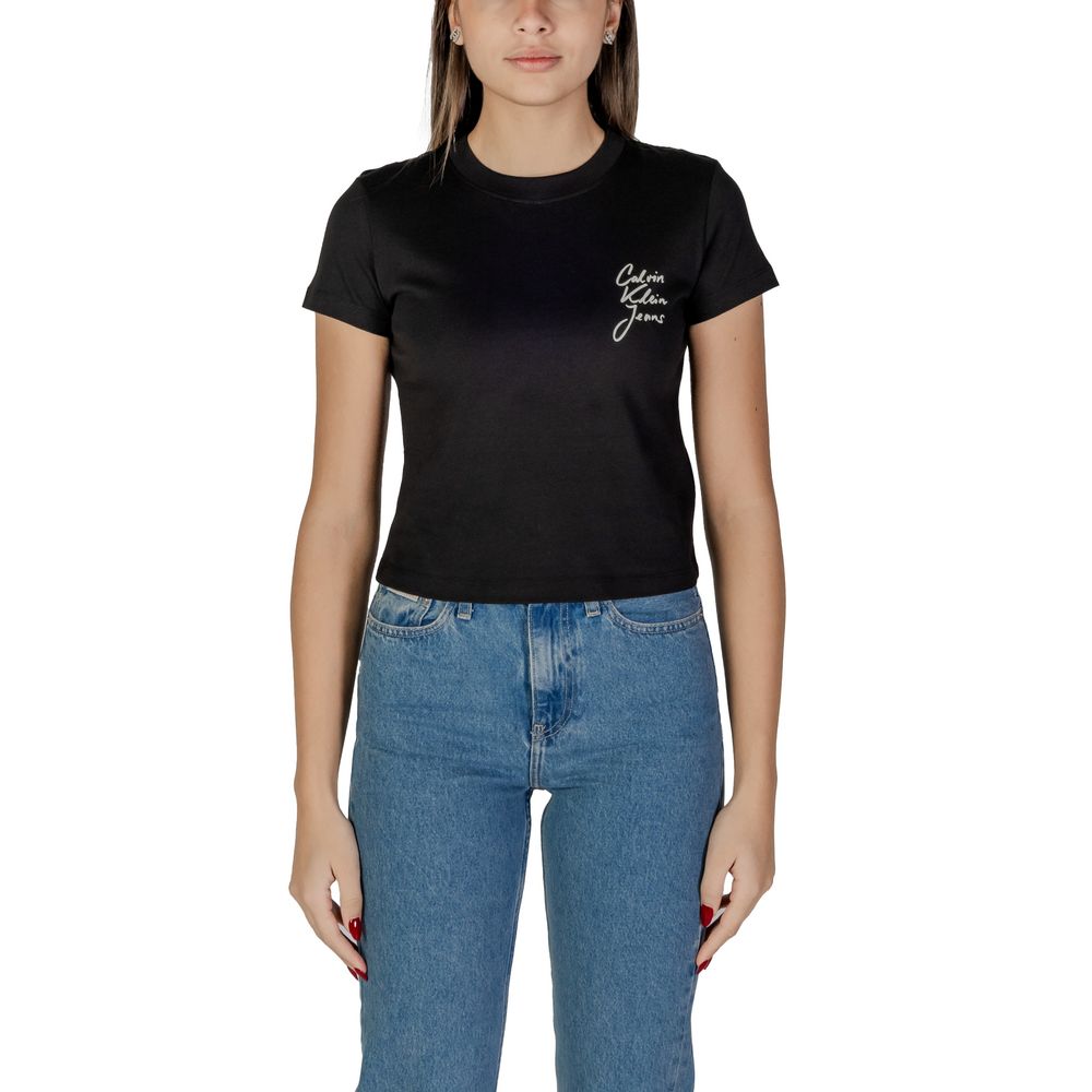 Calvin Klein Jeans Schwarze Baumwolle Tops & T-Shirt