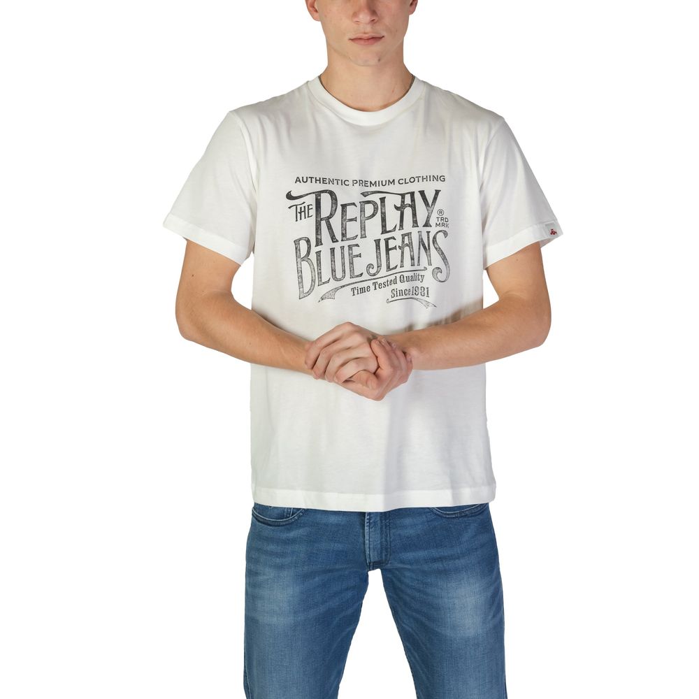 Replay T-Shirt aus weißer Baumwolle