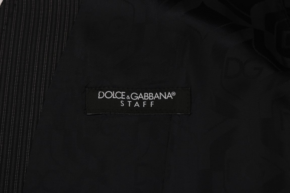 Dolce &amp; Gabbana Gri çizgili şık yün karışımlı yelek