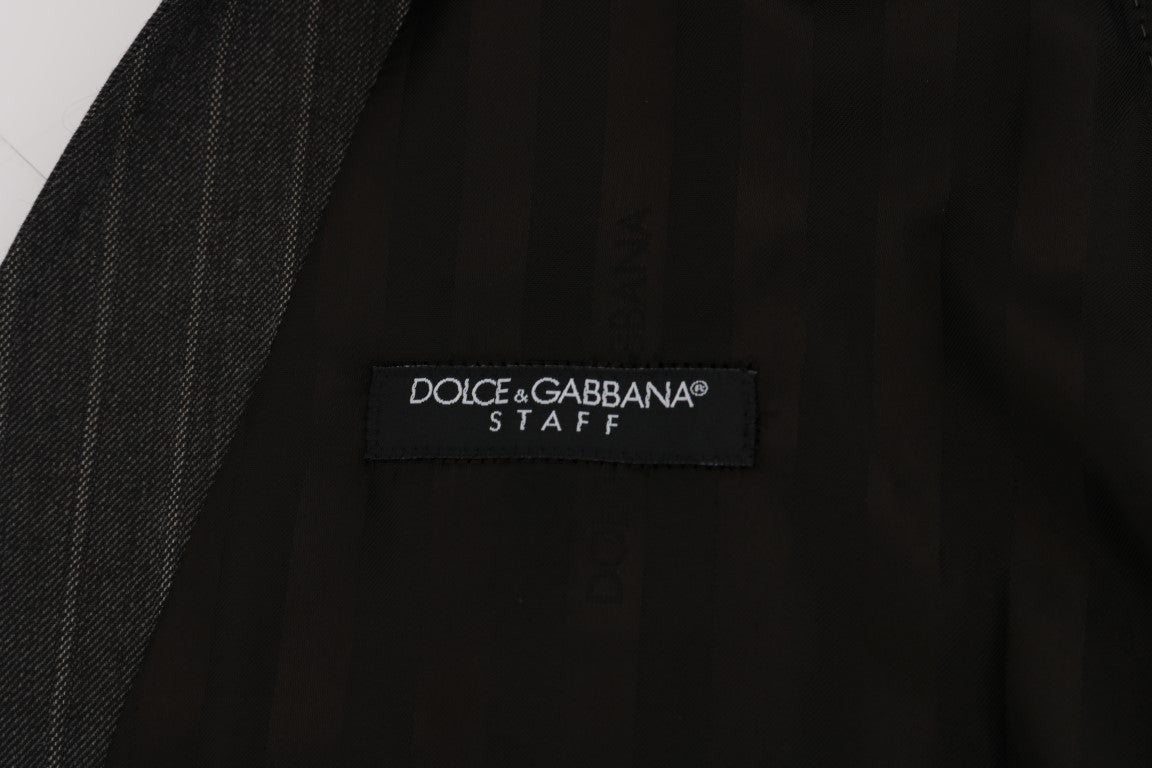 Dolce &amp; Gabbana Gri yün karışımından yapılmış şık çizgili yelek