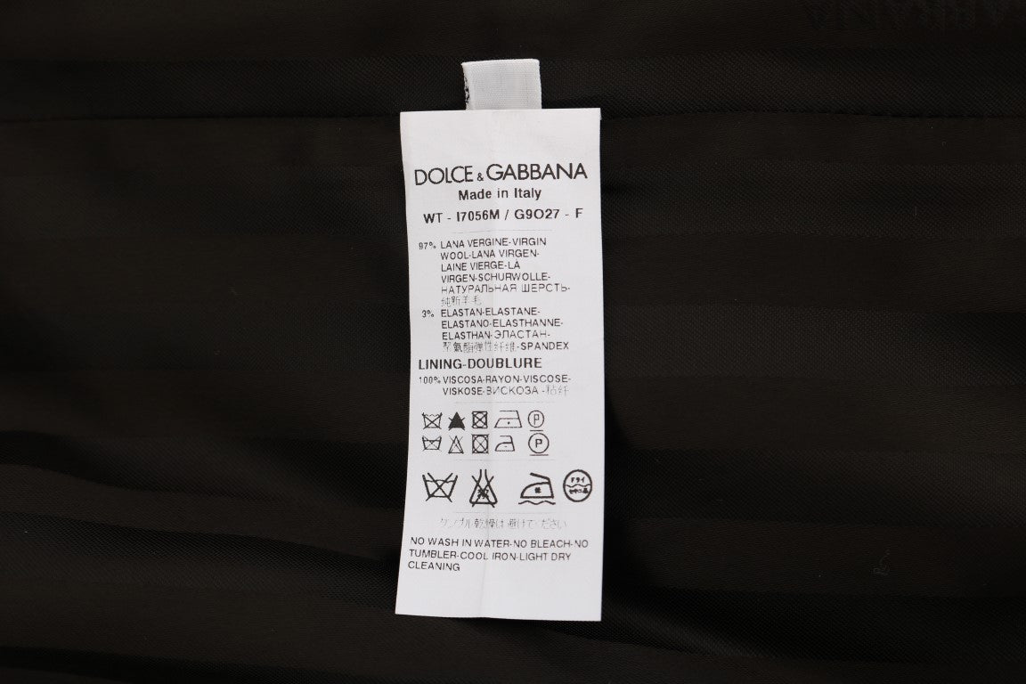 Dolce &amp; Gabbana Gri yün karışımından yapılmış şık çizgili yelek