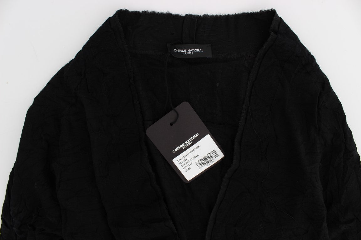 Costume National Elegant black cardigan made of merino wool