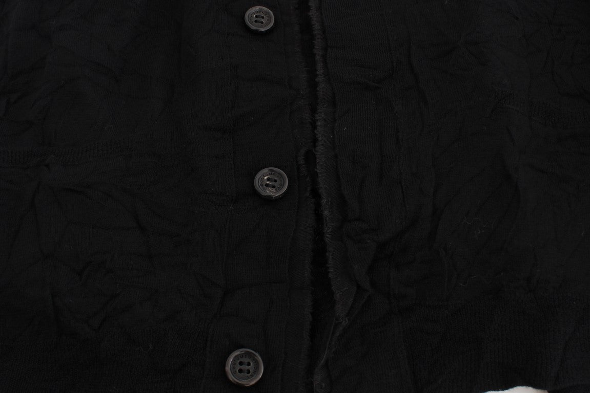 Costume National Elegant black cardigan made of merino wool