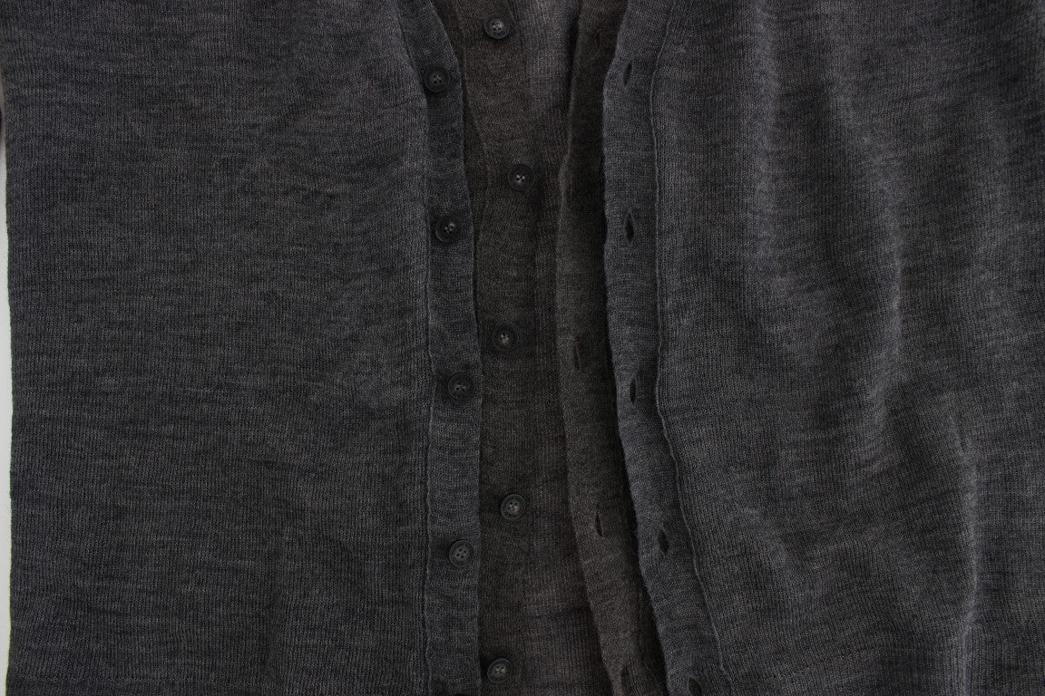 Costume National Elegant gray wool blend cardigan