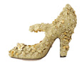 Load image into Gallery viewer, Dolce & Gabbana Gold Floral Crystal verschönerte Pumps
