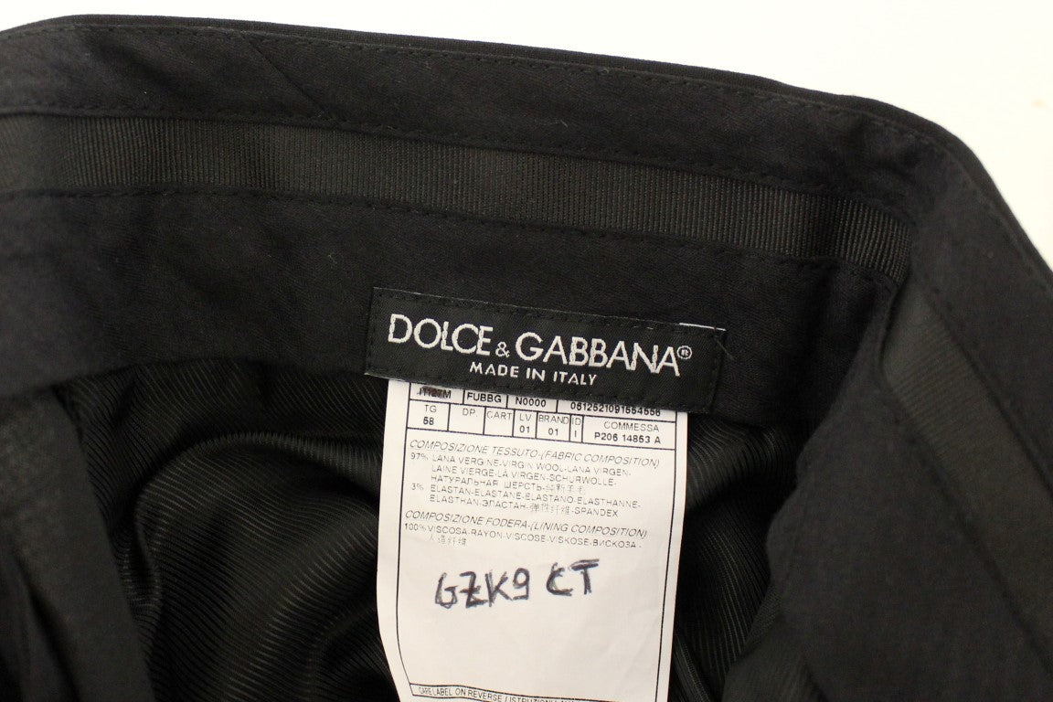 Dolce &amp; Gabbana Siyah yünlü şık pilili pantolon