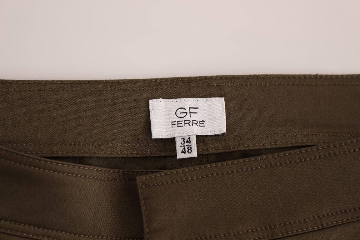 GF Ferre Elegant green comfort trousers in a straight fit