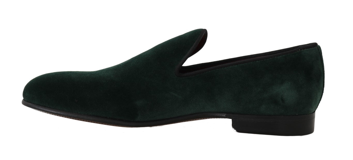 Dolce & Gabbana Elegante grüne Wildleder-Slipper