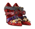 Load image into Gallery viewer, Dolce & Gabbana Rote Bellucci Alta Moda verschönerte Pumps
