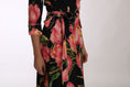 Load image into Gallery viewer, Dolce & Gabbana Elegant black sheath dress with pink tulip print
