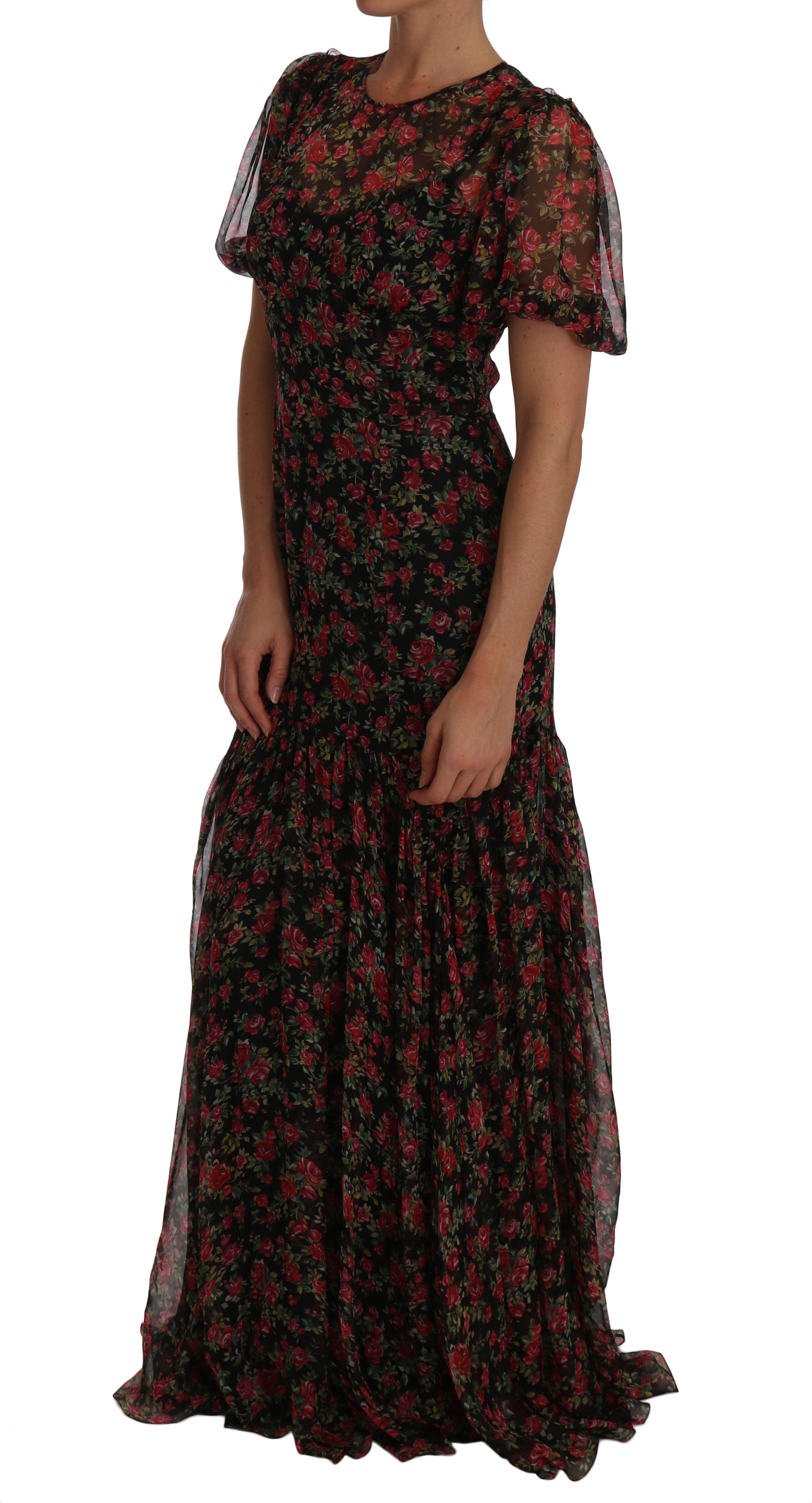 Dolce &amp; Gabbana Elegant floral A-line silk dress