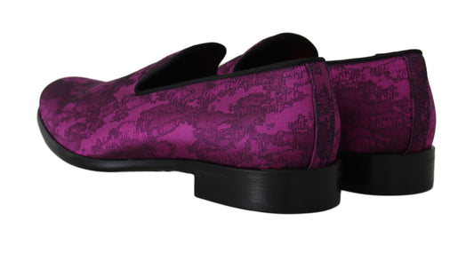 Dolce & Gabbana Elegante Loafers aus einer Seiden-Wollmischung in Lila