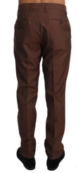 Load image into Gallery viewer, Dolce & Gabbana Elegant brown wool and silk formal trousers
