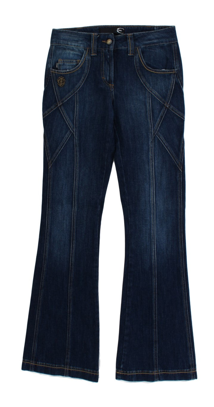 Cavalli Elegant düşük bel kloş pantolon denim