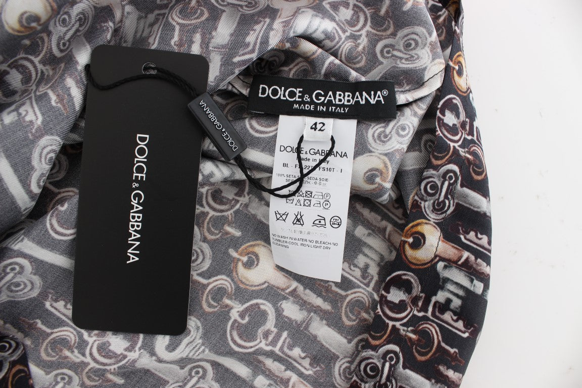 Dolce &amp; Gabbana Büyülü Sicilya anahtar desenli ipek bluz