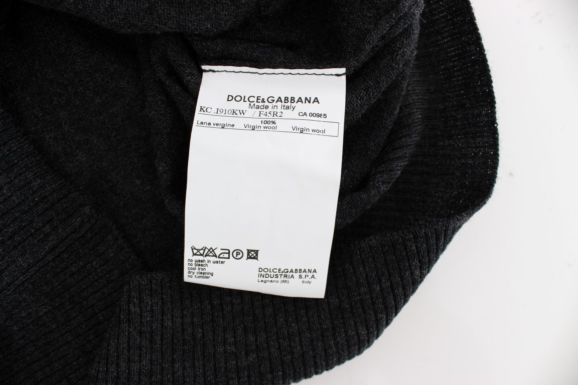 Dolce & Gabbana Eleganter grauer Woll-Cardigan-Pullover