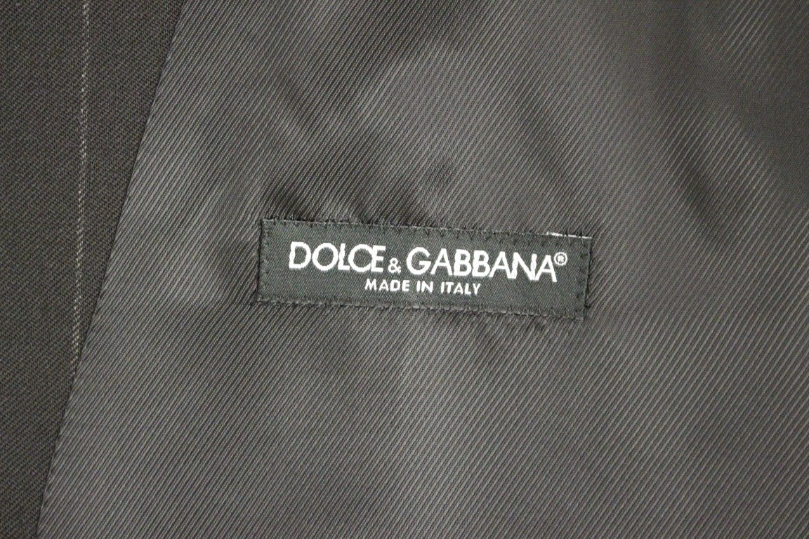 Dolce & Gabbana Elegantes schwarz gestreiftes Wollkleid Vest