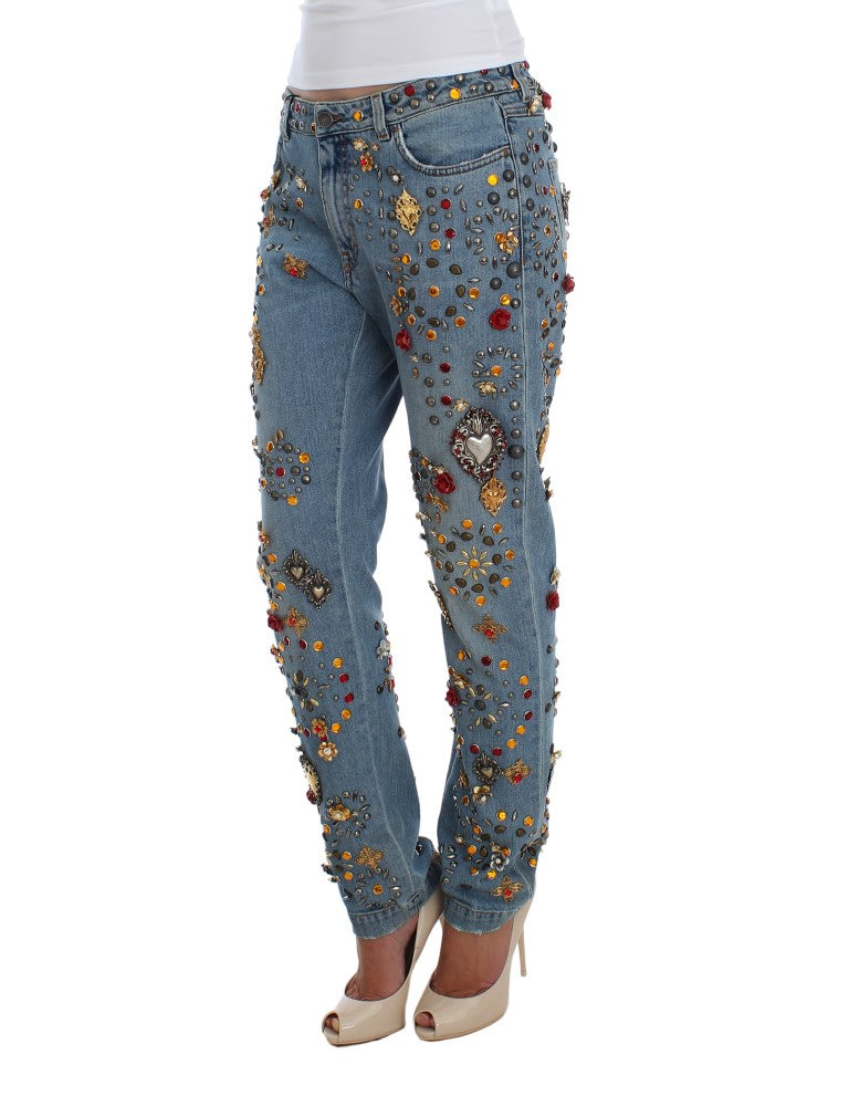 Dolce & Gabbana Verzauberte Sizilien Kristallherz Boyfriend Jeans