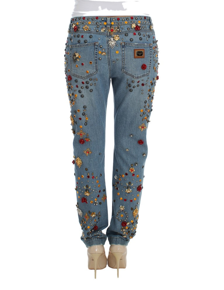 Dolce & Gabbana Verzauberte Sizilien Kristallherz Boyfriend Jeans