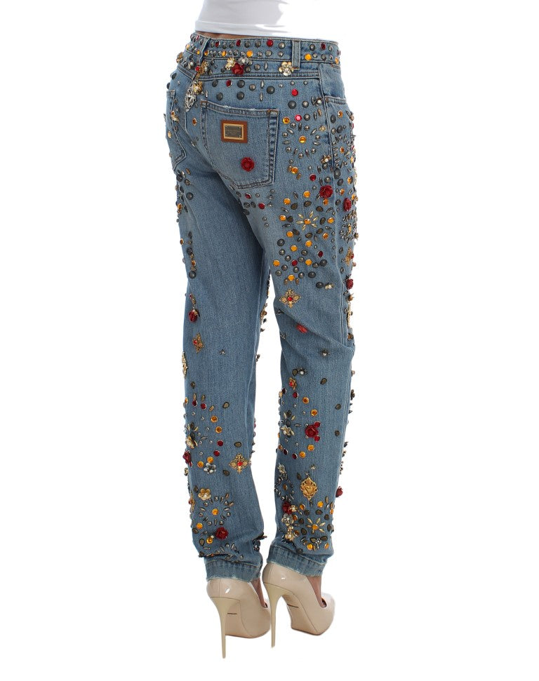 Dolce & Gabbana Verzauberte Sizilien Kristallherz Boyfriend Jeans