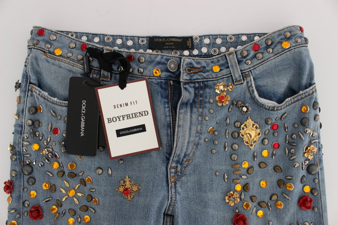 Dolce & Gabbana Verzauberte Sizilien Kristallherz Boyfriend Jeans