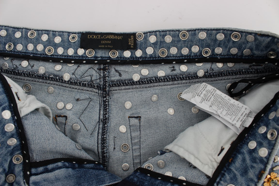 Dolce & Gabbana Verzauberte Sizilien Kristallherz Boyfriend Jeans