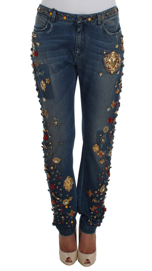 Dolce &amp; Gabbana Büyülü Sicilya Süslü Boyfriend Jeans