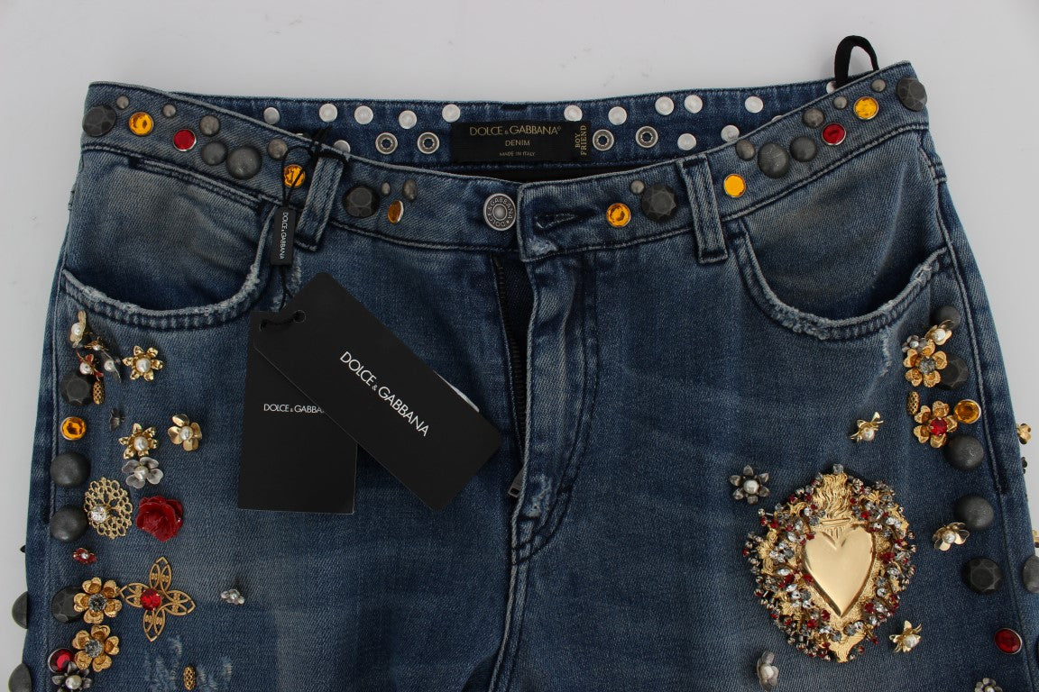 Dolce &amp; Gabbana Büyülü Sicilya Süslü Boyfriend Jeans