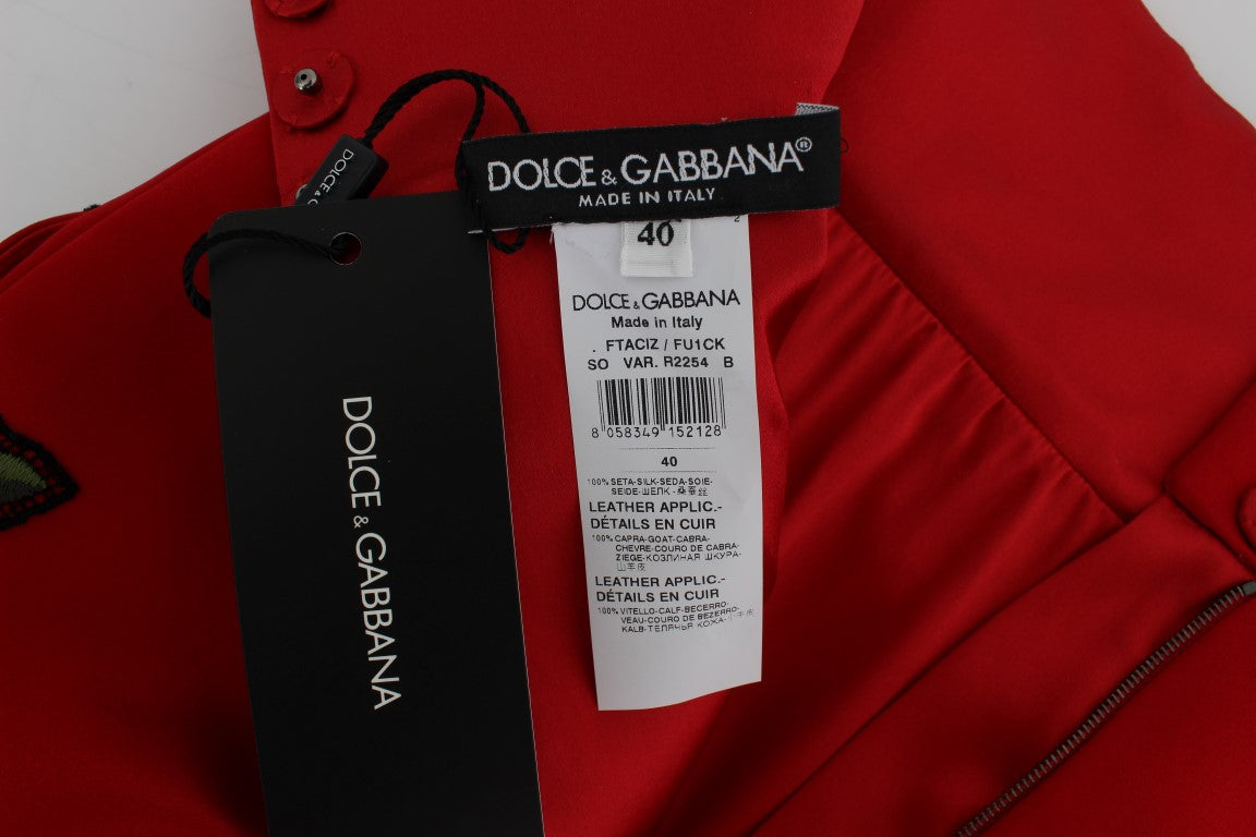 Dolce &amp; Gabbana İşlemeli zarif yüksek belli ipek şort