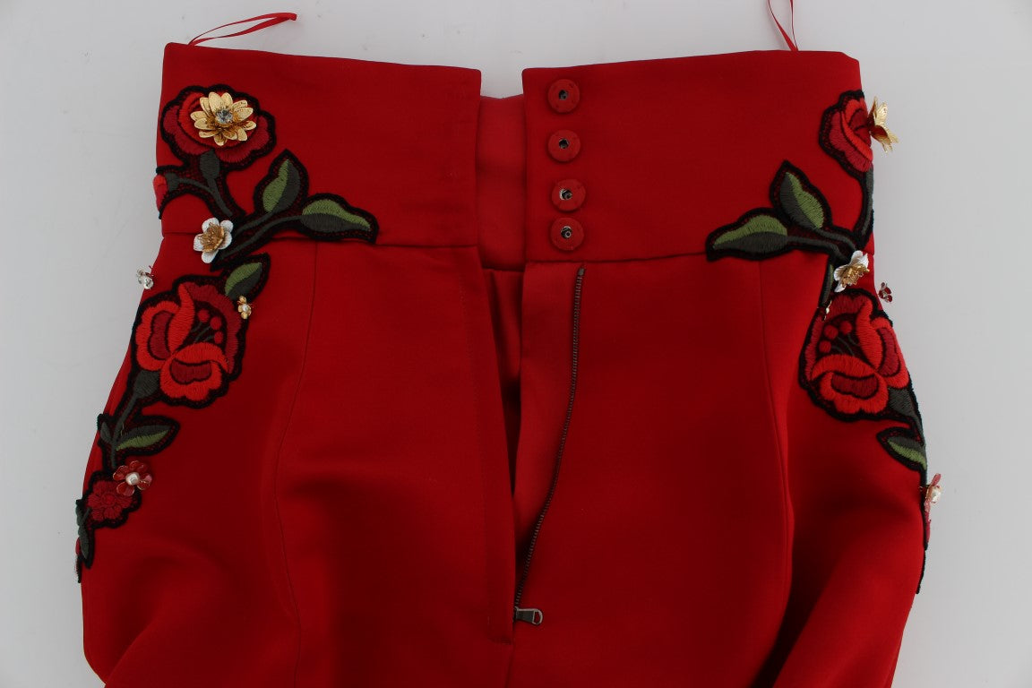 Dolce & Gabbana Verzauberte Mini-Shorts mit sizilianischer Rosenstickerei