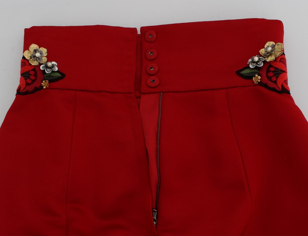 Dolce & Gabbana Verzauberte Sizilien Shorts aus Seide mit Kristallverzierungen