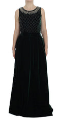 Load image into Gallery viewer, Dolce & Gabbana Enchanted Emerald Velvet and Crystal Maxi Dress
