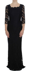 Load image into Gallery viewer, Dolce & Gabbana Elegant black floral lace maxi dress
